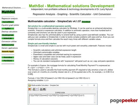 Multivariable calculator - SimplexCalc
